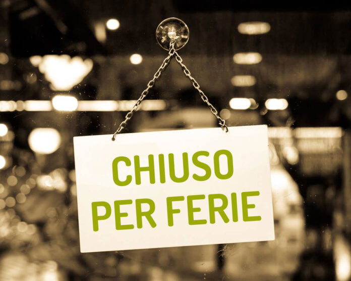 Attività commerciali chiuse per ferie in inverno